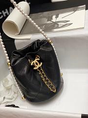 CHANEL SMALL DRAWSTRING BAG BLACK SIZE 19 CM - 6