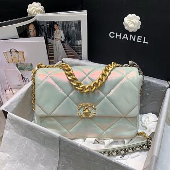CHANEL 19 LARGE HANDBAG WHITE AS1611 SIZE 30 CM