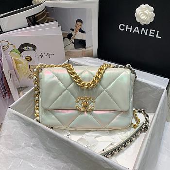 CHANEL 19 HANDBAG WHITE AS1160 SIZE 26 CM