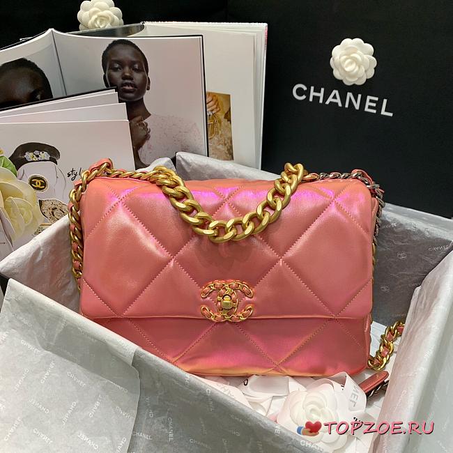 CHANEL 19 LARGE HANDBAG PINK AS1611 SIZE 30 CM - 1