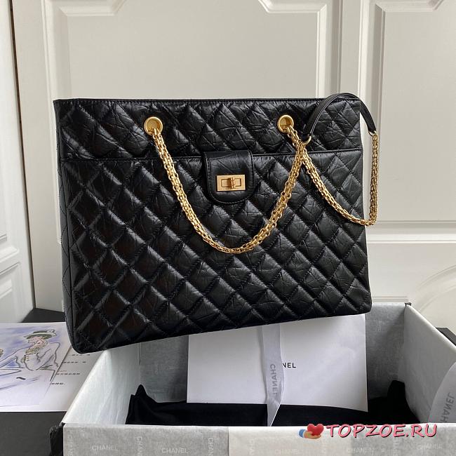 CHANEL SHOPPING BAG BLACK AS6611 SIZE 35 CM - 1