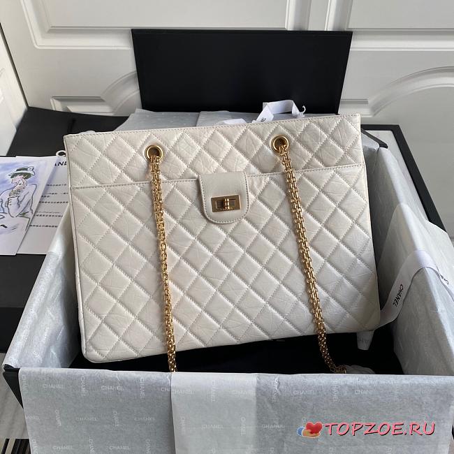 CHANEL SHOPPING BAG WHITE AS6611 SIZE 35 CM - 1