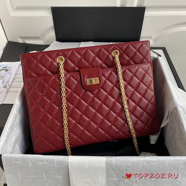 CHANEL SHOPPING BAG GARNET AS6611 SIZE 35 CM - 1