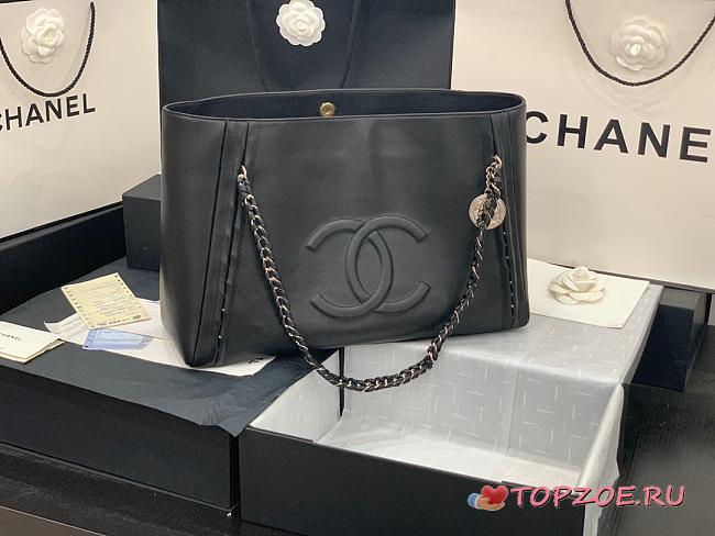 CHANEL ORIGINAL LEATHER SHOPPING BAG BLACK AS8473 SIZE 42 CM - 1
