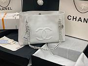 CHANEL ORIGINAL LEATHER SHOPPING BAG WHITE AS8473 SIZE 42 CM - 1