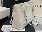 CHANEL ORIGINAL LEATHER SHOPPING BAG WHITE AS8473 SIZE 42 CM - 5
