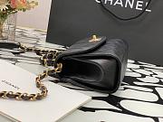 CHANEL SMALL FLAP BAG WITH TOP HANDLE BLACK 22.5 CM - 6