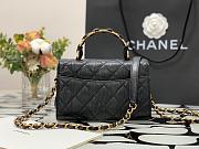 CHANEL SMALL FLAP BAG WITH TOP HANDLE BLACK 22.5 CM - 5