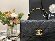 CHANEL SMALL FLAP BAG WITH TOP HANDLE BLACK 22.5 CM - 2