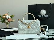 CHANEL SMALL FLAP BAG WITH TOP HANDLE WHITE 22.5CM - 1