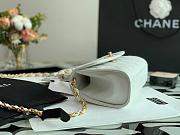 CHANEL SMALL FLAP BAG WITH TOP HANDLE WHITE 22.5CM - 2