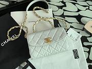 CHANEL SMALL FLAP BAG WITH TOP HANDLE WHITE 22.5CM - 3