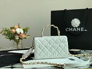 CHANEL SMALL FLAP BAG WITH TOP HANDLE WHITE 22.5CM - 4