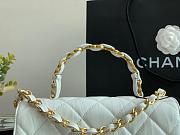 CHANEL SMALL FLAP BAG WITH TOP HANDLE WHITE 22.5CM - 5