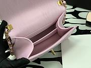 CHANEL SMALL FLAP BAG WITH TOP HANDLE PASTEL PINK 22.5CM - 3