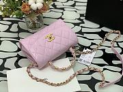 CHANEL SMALL FLAP BAG WITH TOP HANDLE PASTEL PINK 22.5CM - 2