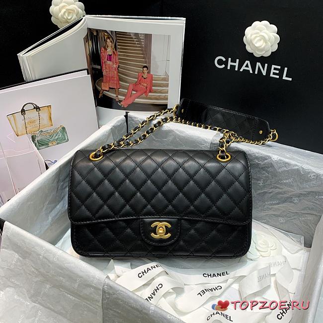 CHANEL BLACK STRAP INTO STRAP BAG AS2229 SIZE 25 CM - 1
