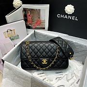CHANEL BLACK STRAP INTO STRAP BAG AS2229 SIZE 25 CM - 2
