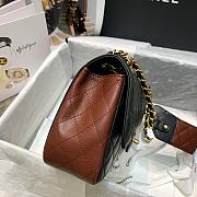 CHANEL BURGUNDY STRAP INTO STRAP BAG AS2229 SIZE 25 CM - 2