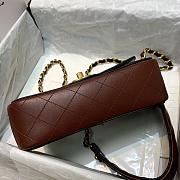 CHANEL SMALL BURGUNDY STRAP INTO STRAP BAG AS2228 SIZE 21.5 CM - 3
