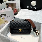 CHANEL SMALL BURGUNDY STRAP INTO STRAP BAG AS2228 SIZE 21.5 CM - 6