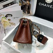 CHANEL BURGUNDY STRAP INTO BUCKET BAG AS2230 SIZE 15.5 CM - 4