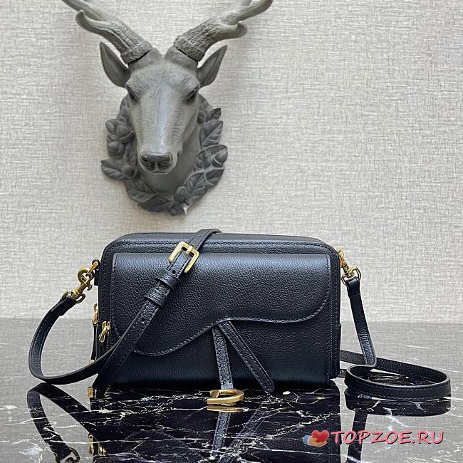 DIOR SADDLE DOUBLE POUCH BLACK M900 SIZE 19 CM - 1
