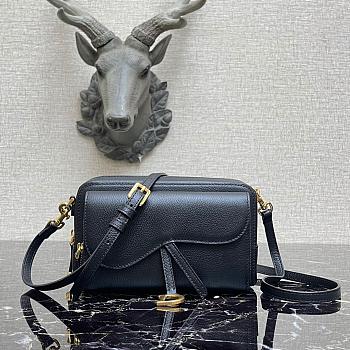 DIOR SADDLE DOUBLE POUCH BLACK M900 SIZE 19 CM