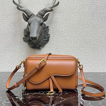DIOR SADDLE DOUBLE POUCH BROWN M900 SIZE 19 CM