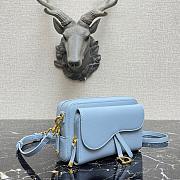 DIOR SADDLE DOUBLE POUCH BABY BLUE M900 SIZE 19 CM - 6