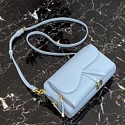 DIOR SADDLE DOUBLE POUCH BABY BLUE M900 SIZE 19 CM - 4