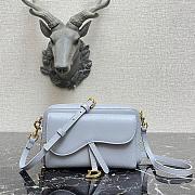 DIOR SADDLE DOUBLE POUCH PASTEL BLUE M900 SIZE 19 CM - 1
