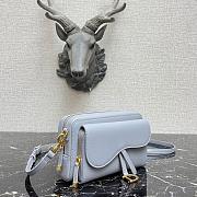 DIOR SADDLE DOUBLE POUCH PASTEL BLUE M900 SIZE 19 CM - 6