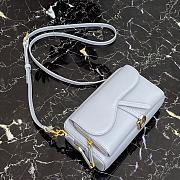 DIOR SADDLE DOUBLE POUCH PASTEL BLUE M900 SIZE 19 CM - 4
