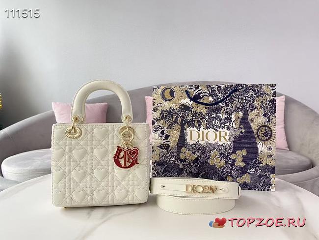 DIOR AMOUR MY ABCDIOR LADY BAG WHITE M0538 SIZE 20 CM - 1