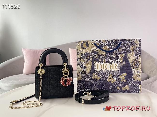 DIOR MINI AMOUR MY ABCDIOR LADY BAG BLACK M0505 SIZE 17 CM - 1