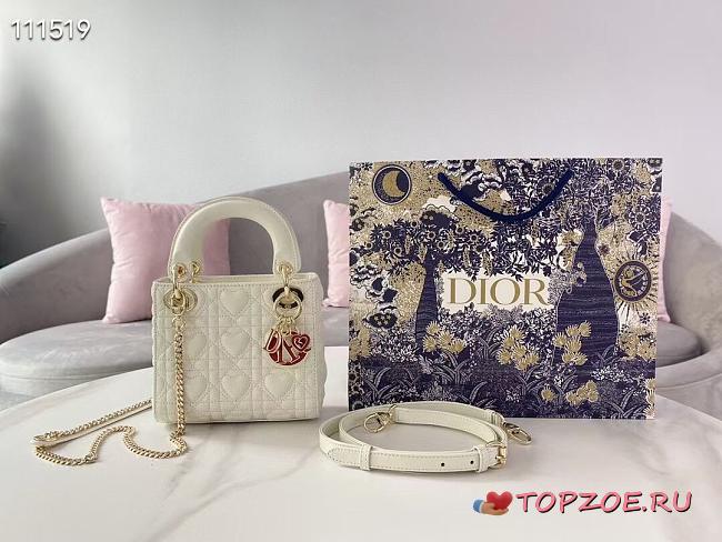 DIOR MINI AMOUR MY ABCDIOR LADY BAG WHITE M0505 SIZE 17 CM - 1
