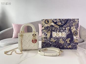 DIOR MINI AMOUR MY ABCDIOR LADY BAG WHITE M0505 SIZE 17 CM