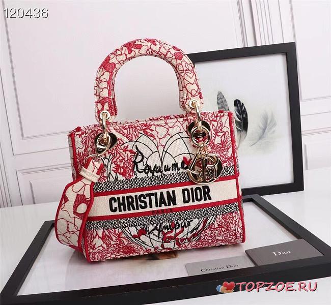 DIOR MEDIUM LADY D-LITE BAG M0565 SIZE 24 CM - 1