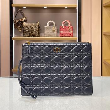 DIOR LARGE CARO DAILY POUCH BLACK S5086 SIZE 30 CM 
