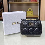 DIOR CARO ZIPPED POUCH BLACK SIZE 15 CM - 1