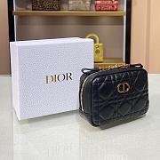 DIOR CARO ZIPPED POUCH BLACK SIZE 15 CM - 2