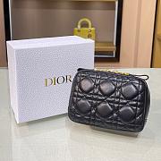 DIOR CARO ZIPPED POUCH BLACK SIZE 15 CM - 3