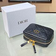 DIOR CARO ZIPPED POUCH BLACK SIZE 15 CM - 5
