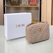 DIOR CARO ZIPPED POUCH WARM TAUPE SIZE 15 CM - 6