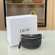 DIOR DETACHABLE CARO HALF-MOON COIN PURSE BLACK S5033 SIZE 11.5 CM - 1