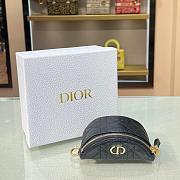 DIOR DETACHABLE CARO HALF-MOON COIN PURSE BLACK S5033 SIZE 11.5 CM - 2