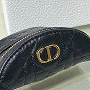 DIOR DETACHABLE CARO HALF-MOON COIN PURSE BLACK S5033 SIZE 11.5 CM - 3