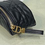 DIOR DETACHABLE CARO HALF-MOON COIN PURSE BLACK S5033 SIZE 11.5 CM - 4