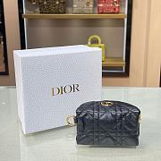 DIOR DETACHABLE CARO HALF-MOON COIN PURSE BLACK S5033 SIZE 11.5 CM - 5